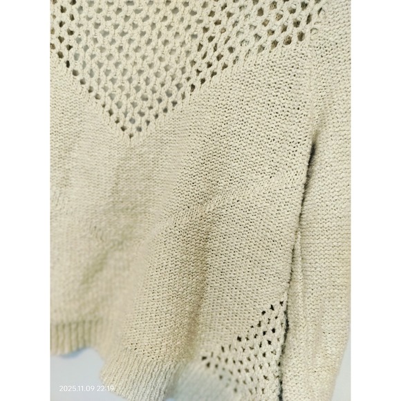 Lucky Brand Womens Open Front Knit Cardigan‎ Sweater Beige Size Medium - Picture 8 of 8
